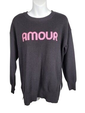 2/$20 Sweetlegs Black & Pink Amour Sweater Top Size: M